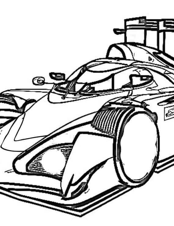 Printable sports racing cars coloring pages for kids size