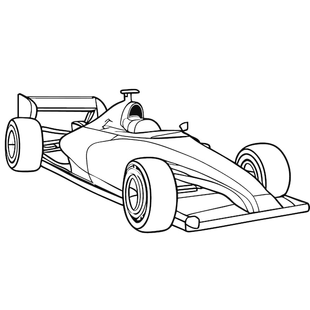 Premium vector car racing coloring page vector illustration line art