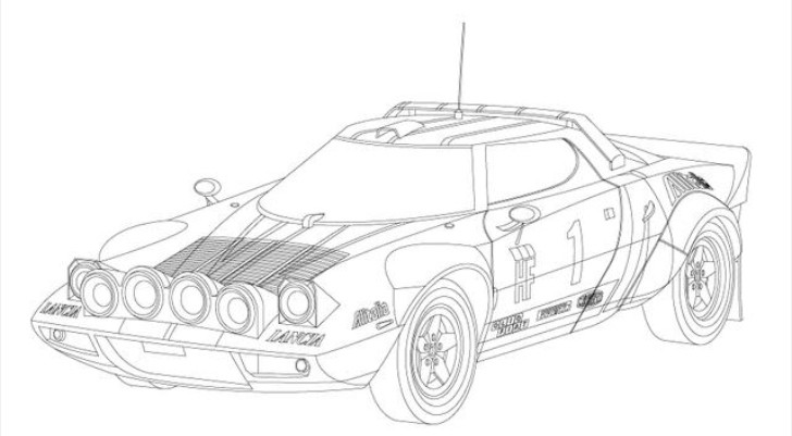 Coloring book of race cars for the little motorist