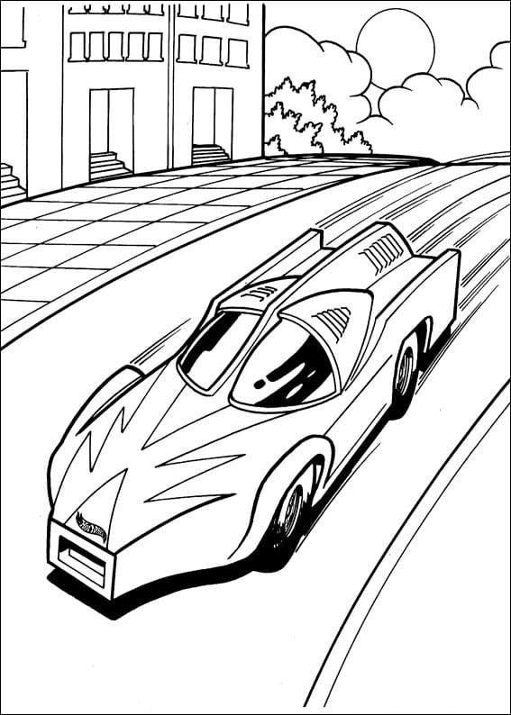 Hot wheels race car coloring page