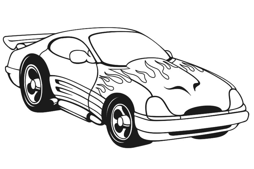 Cute race car coloring page