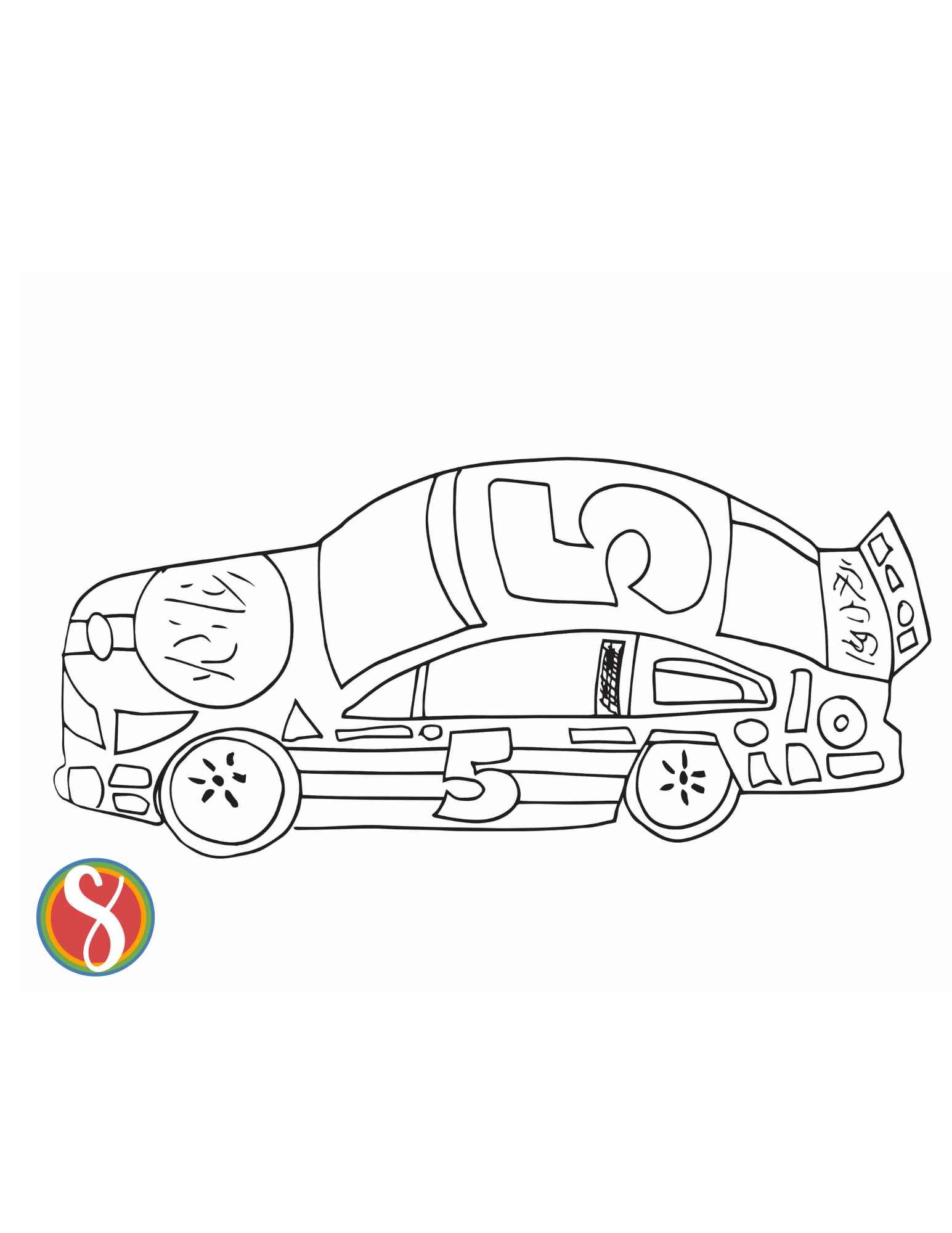 Free simple car coloring pages â stevie doodles