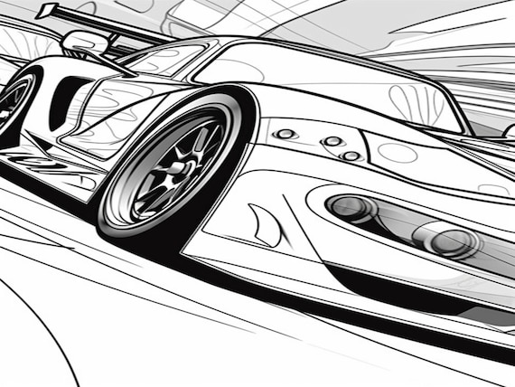 Sports car coloring pages high