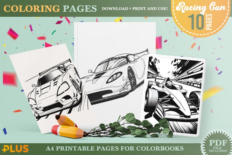 Cool car race coloring pages