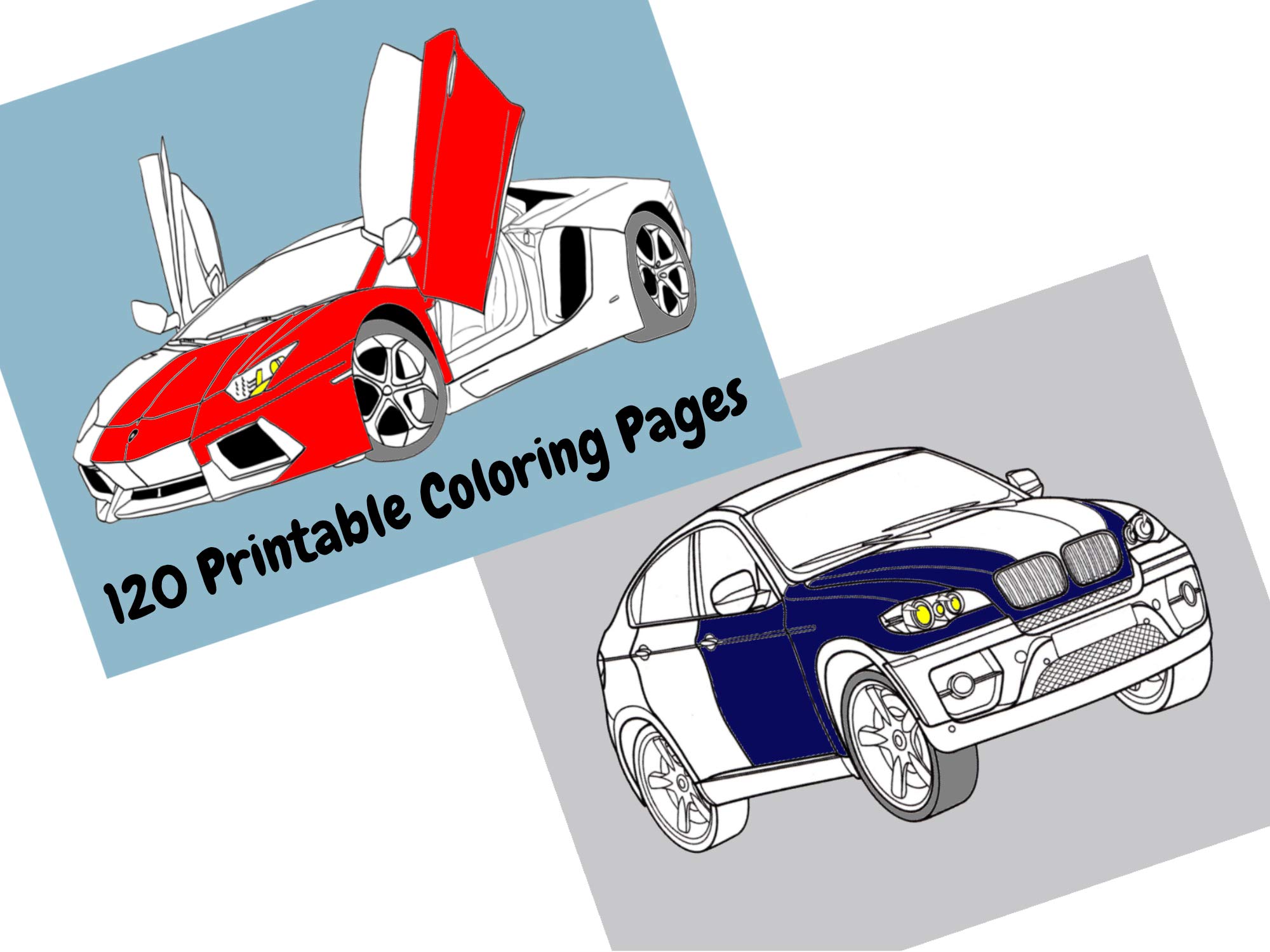 Printable coloring pages cars pdf cute easy simple colouring pages classic sports racing cars to print for kids boys girls color sheets activity at home instant download ª