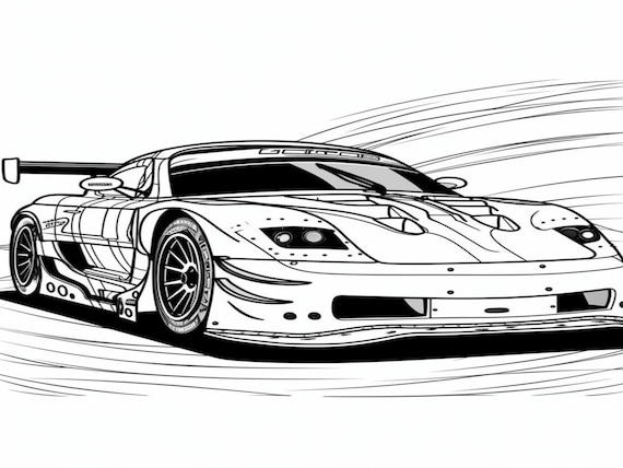 Race car coloring pages children car art fast car drawings car themed coloring formula one pages cool car sketches instant download