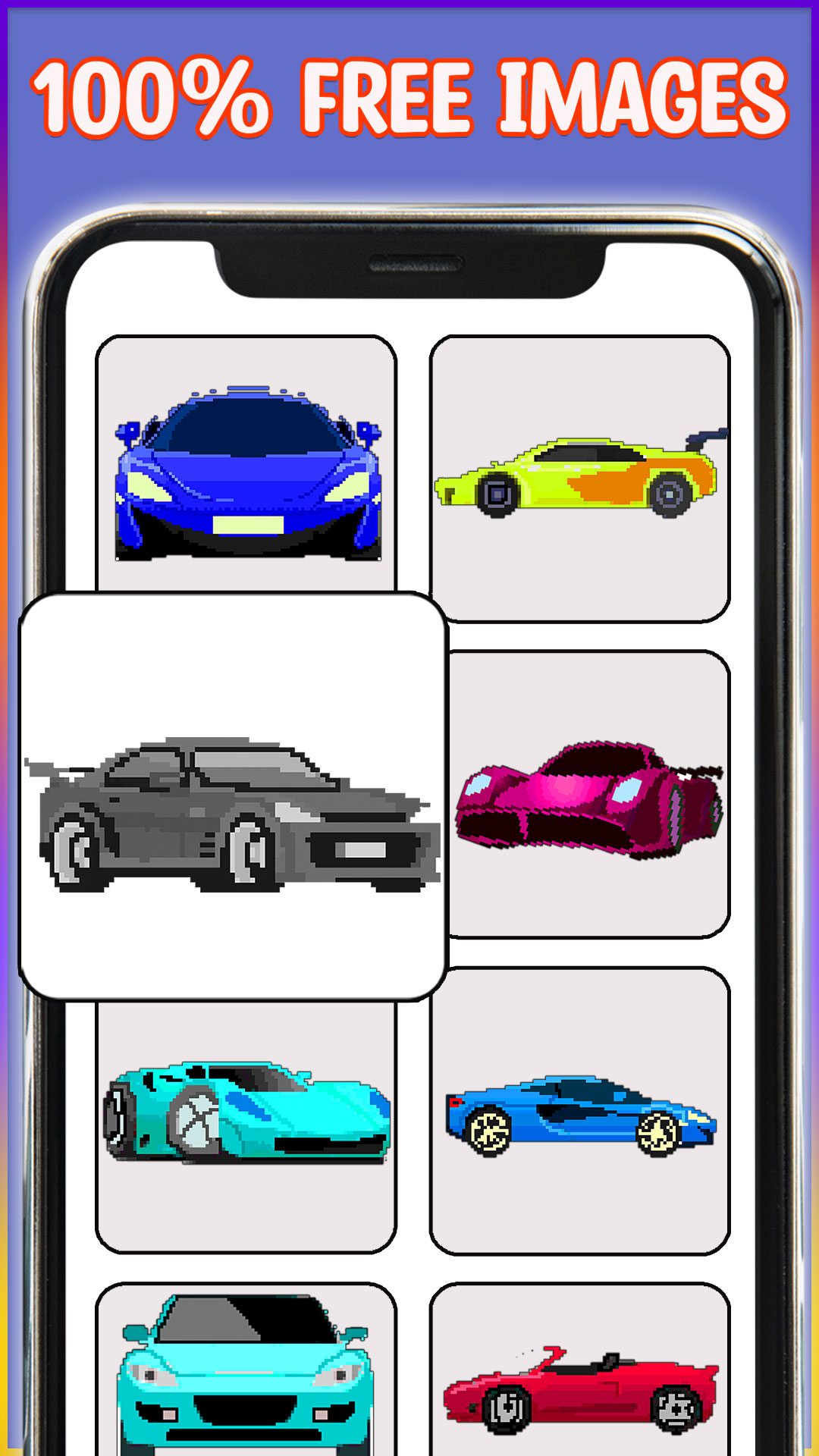 Racing cars pixel art