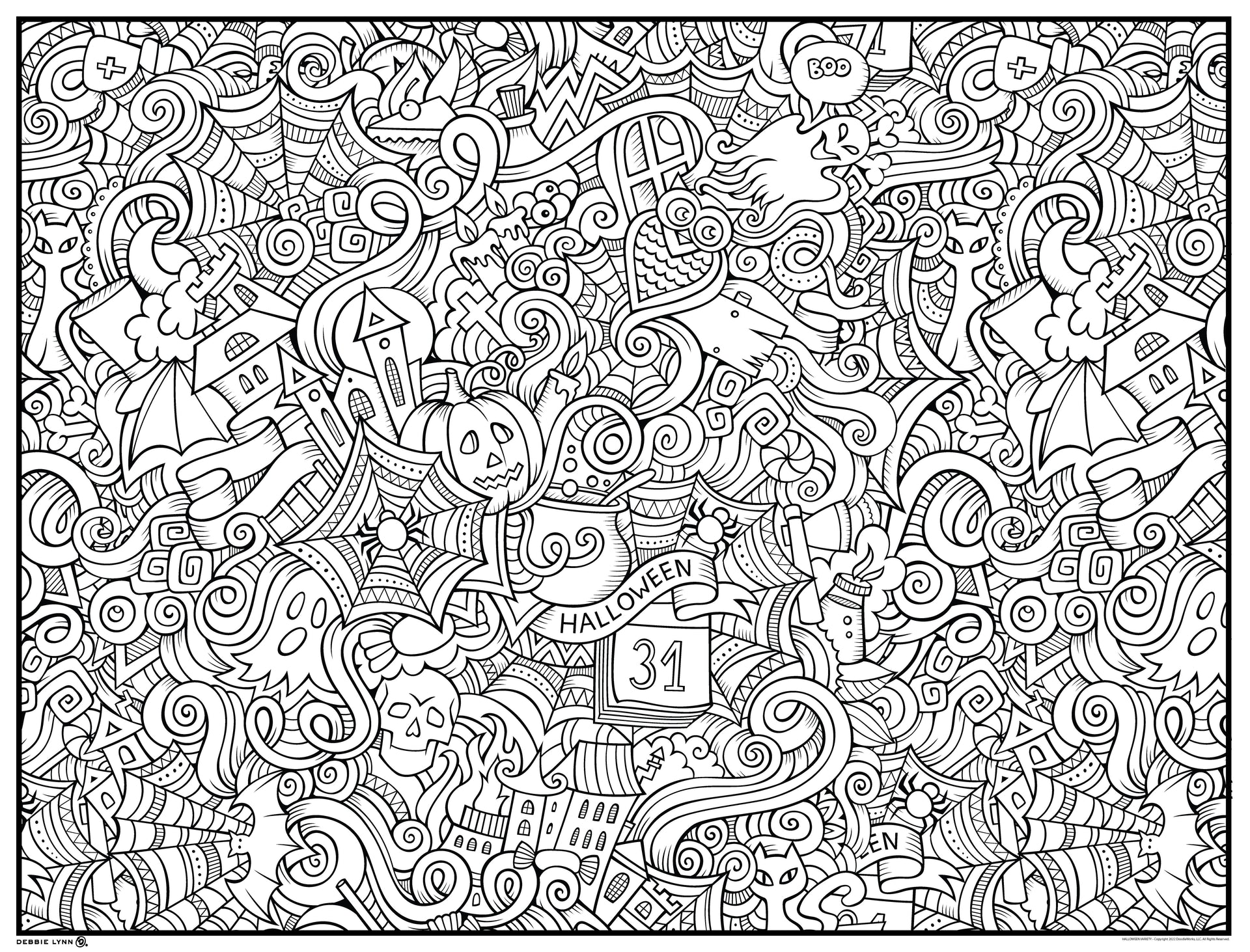 Halloween variety personalized giant coloring poster x â debbie lynn