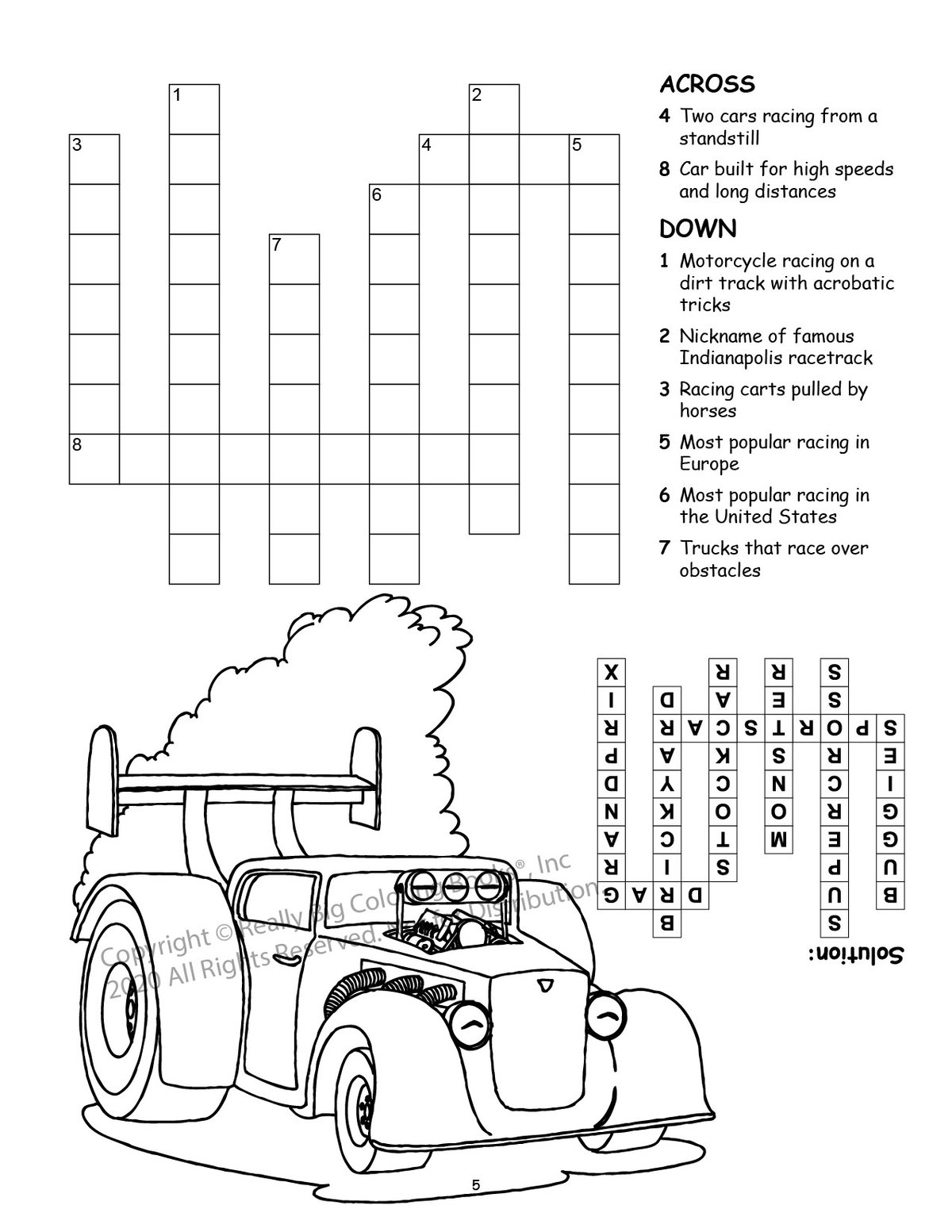 Really big coloring books racing coloring book