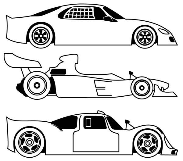 Three different race car coloring page race car coloring pages cars coloring pages race cars