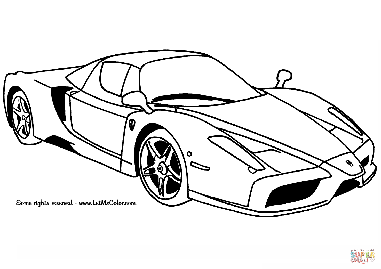 Ferrari enzo car coloring page free printable coloring pages