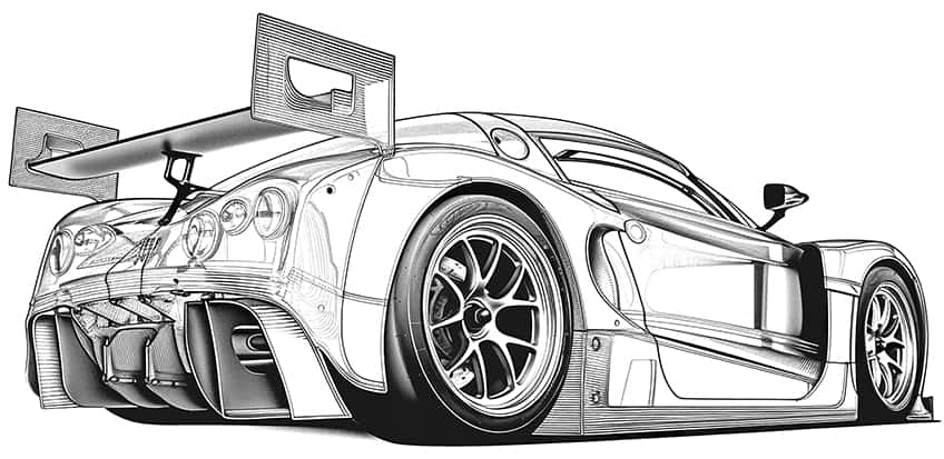 Race car coloring pages