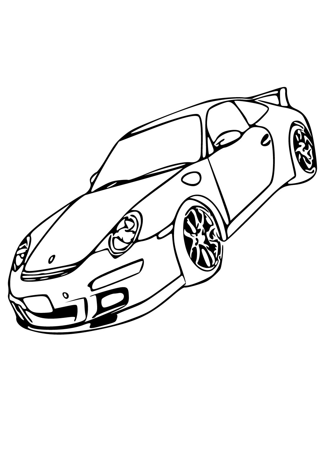 Free printable race car modern coloring page for adults and kids