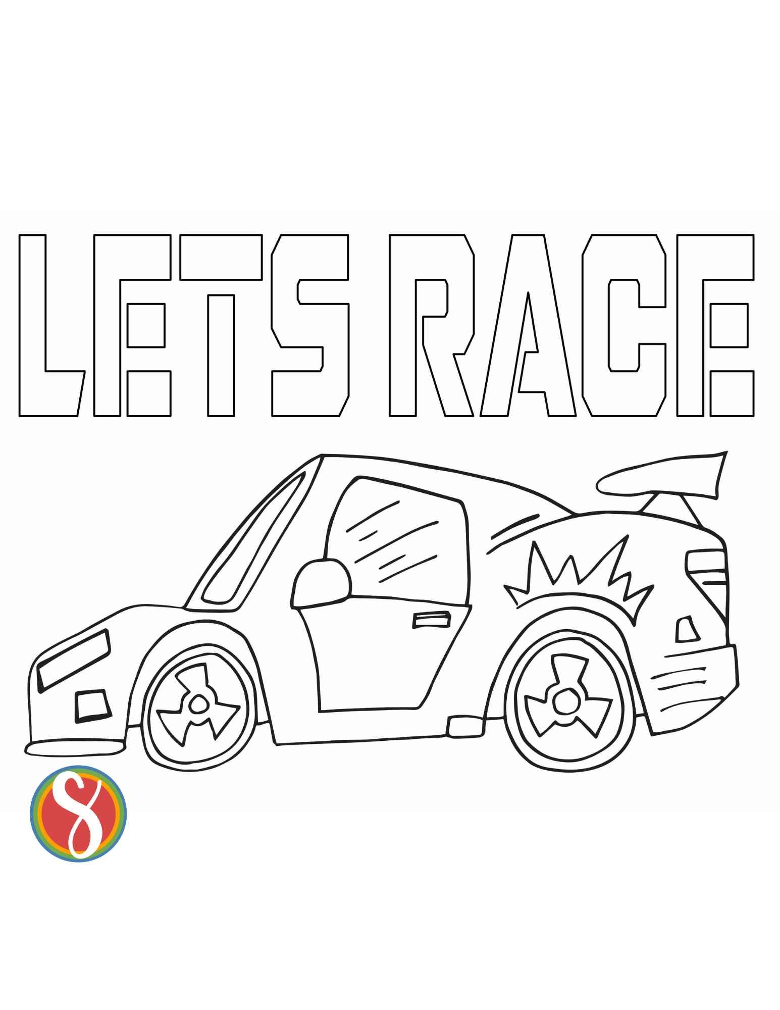 Free simple car coloring pages â stevie doodles