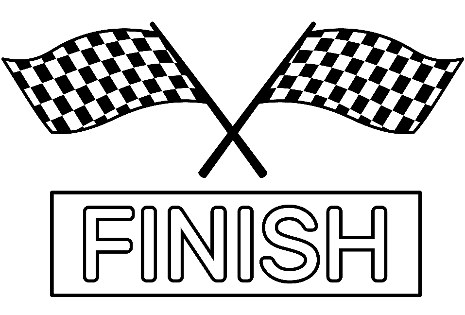 Finish line coloring page