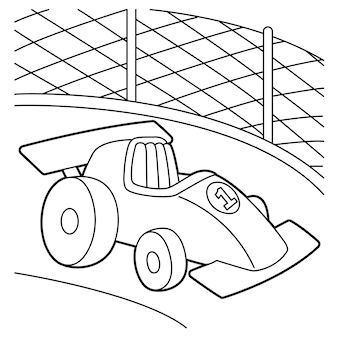 Racing track coloring page vectors illustrations for free download