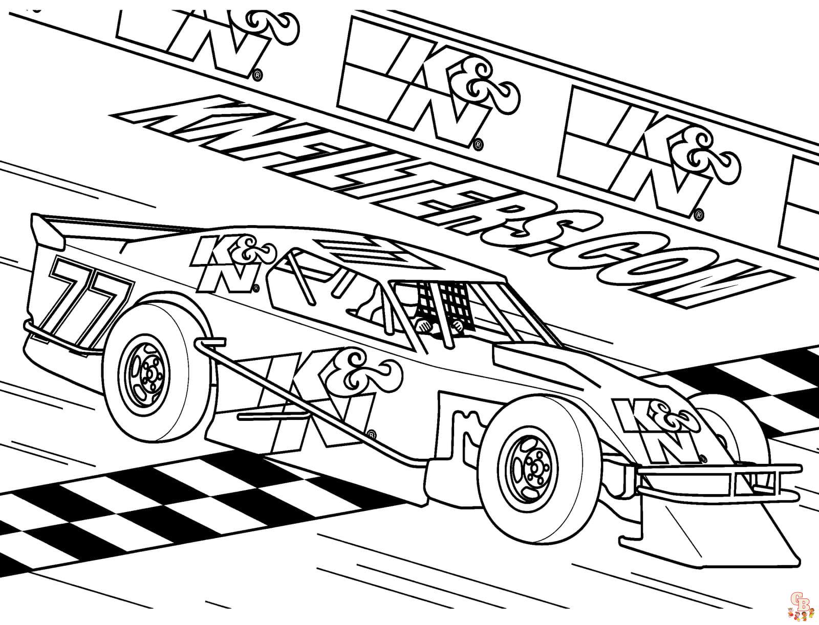 Racing car coloring pages