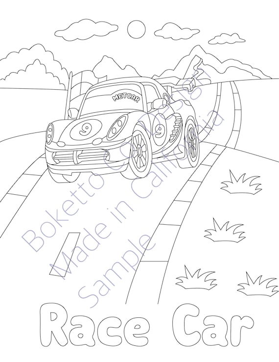 Sports car coloring page for kids