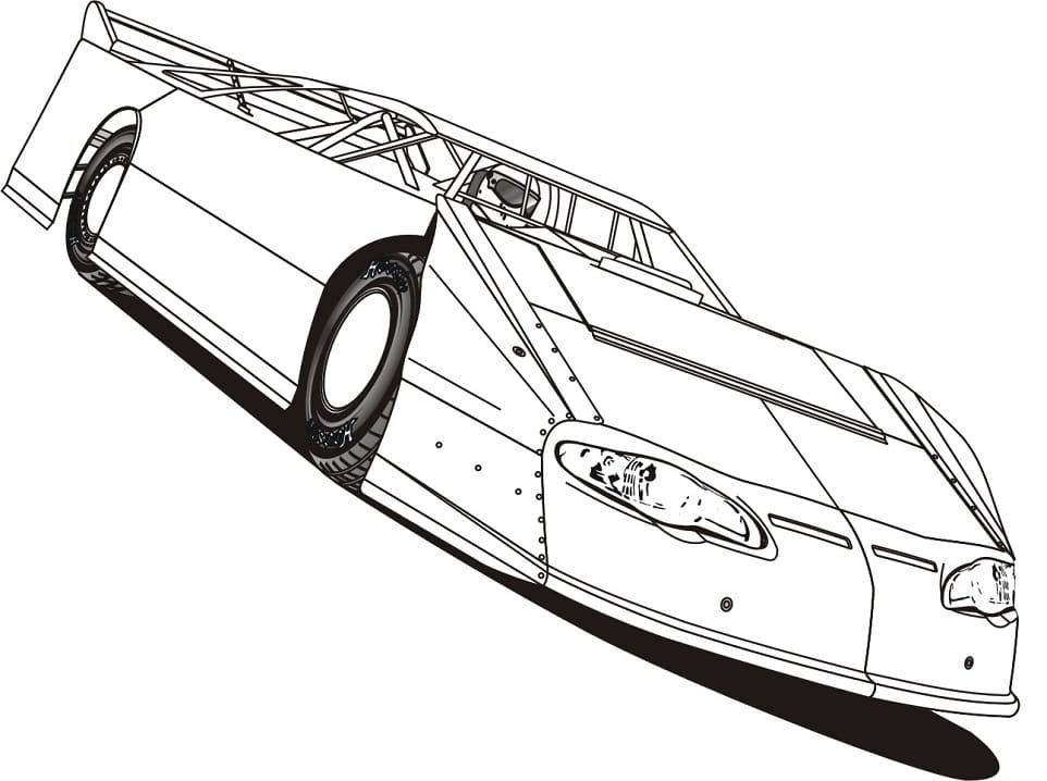 Racing car free coloring page