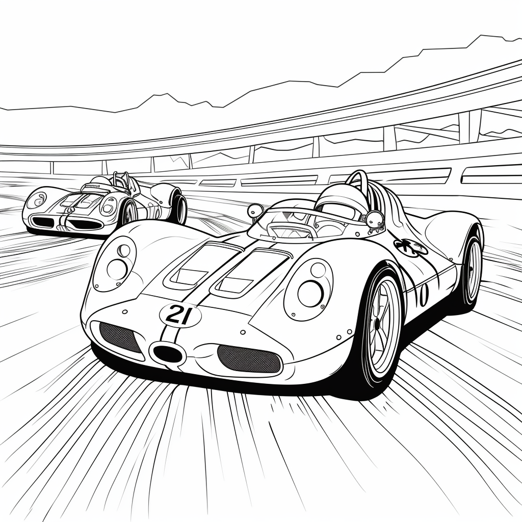 Printable race cars coloring pages