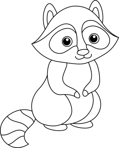 Cute raccoon coloring page free printable coloring pages