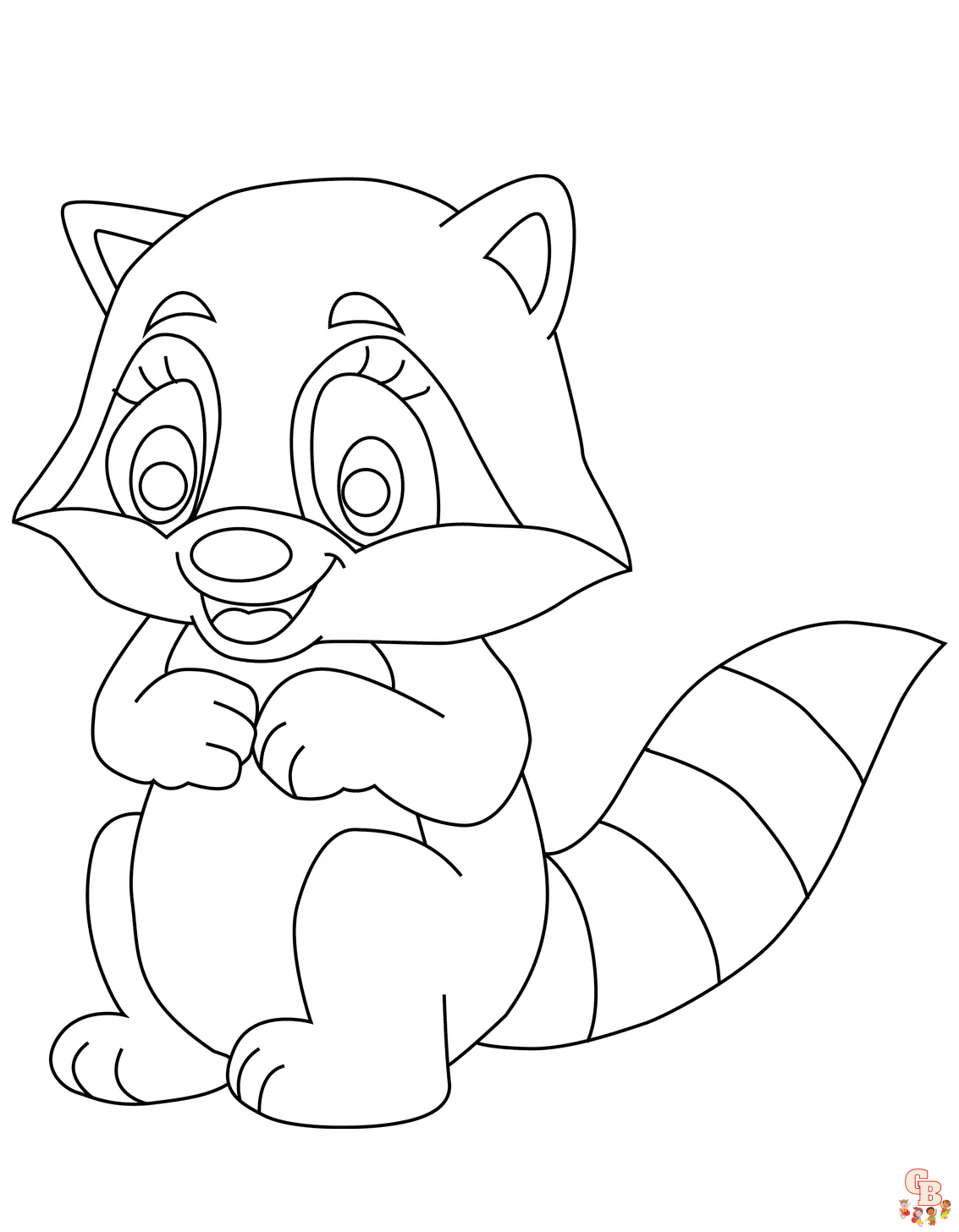 Cute raccoon coloring pages