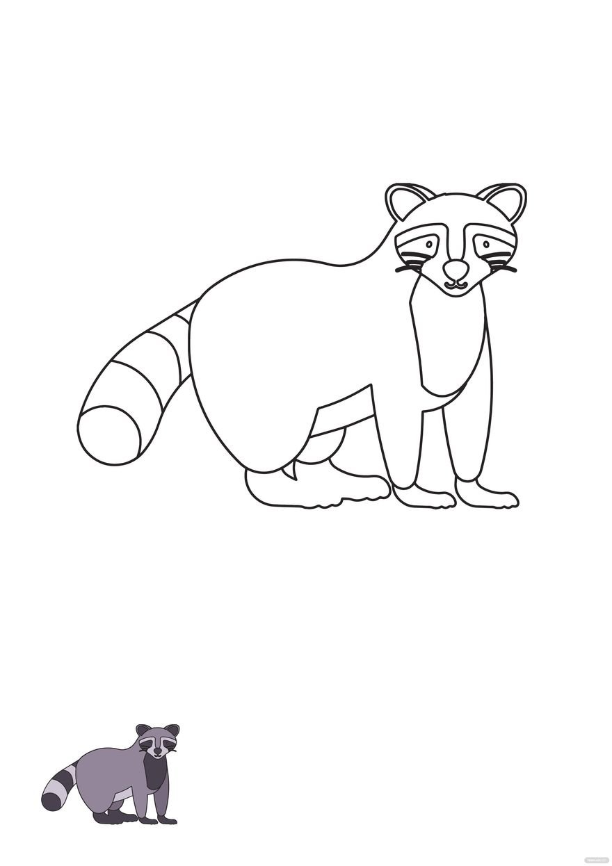 Free racoon coloring page