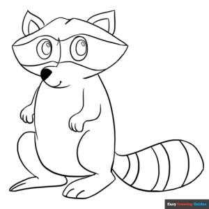 Racoon coloring page easy drawing guides