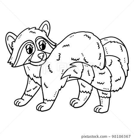 Mother racoon isolated coloring page for kids