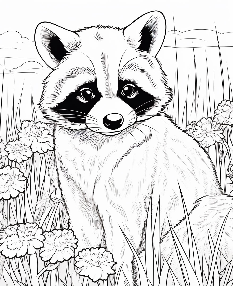 Raccoon coloring books for children coloring pages