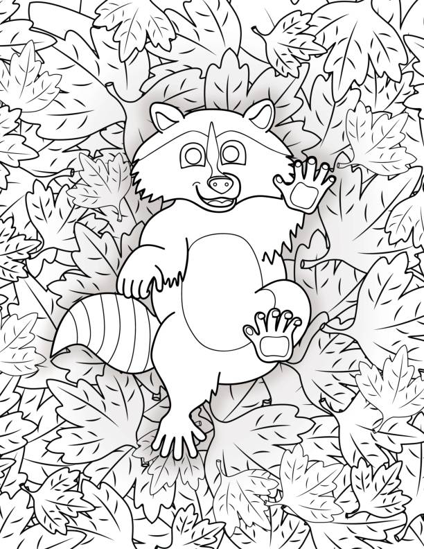 Maskless raccoon coloring page