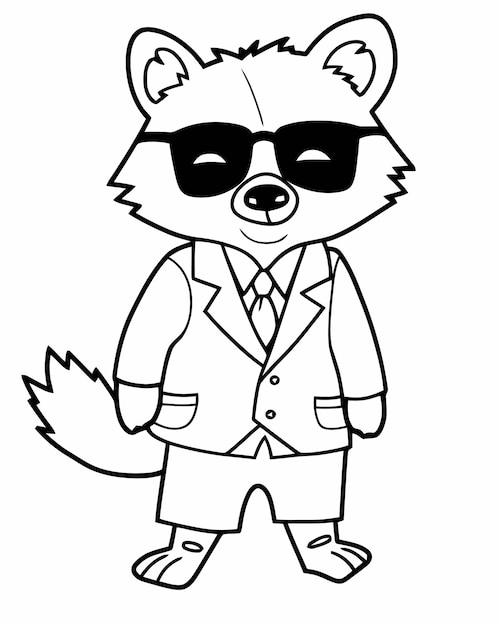 Premium vector raccoon coloring pages for kids