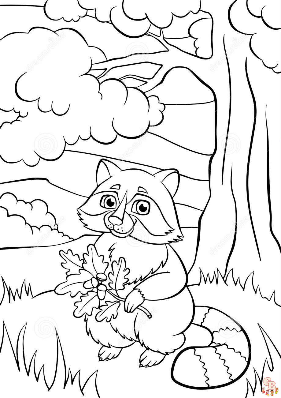 Enjoy free and printable raccoon coloring pages on