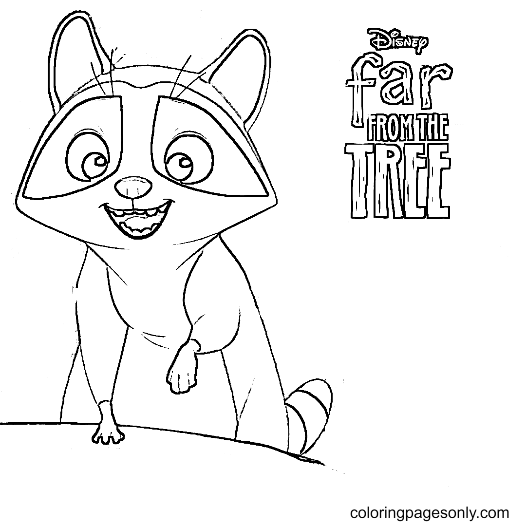 Raccoon from far from the tree coloring page