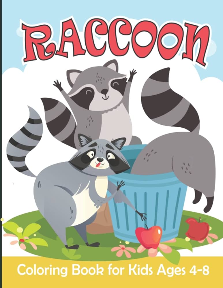 Raccoon coloring book for kids funny raccoon coloring pages for girls and boys ages