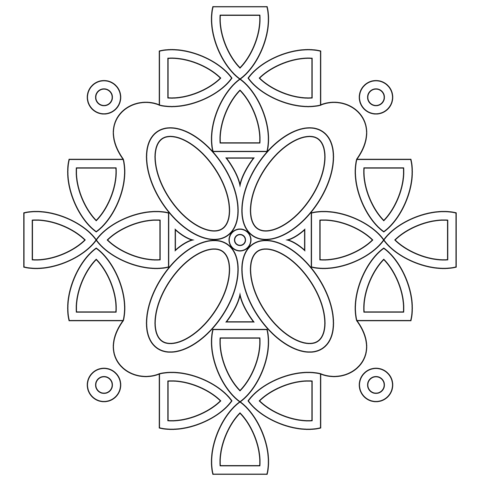 Symmetric mandala coloring page free printable coloring pages