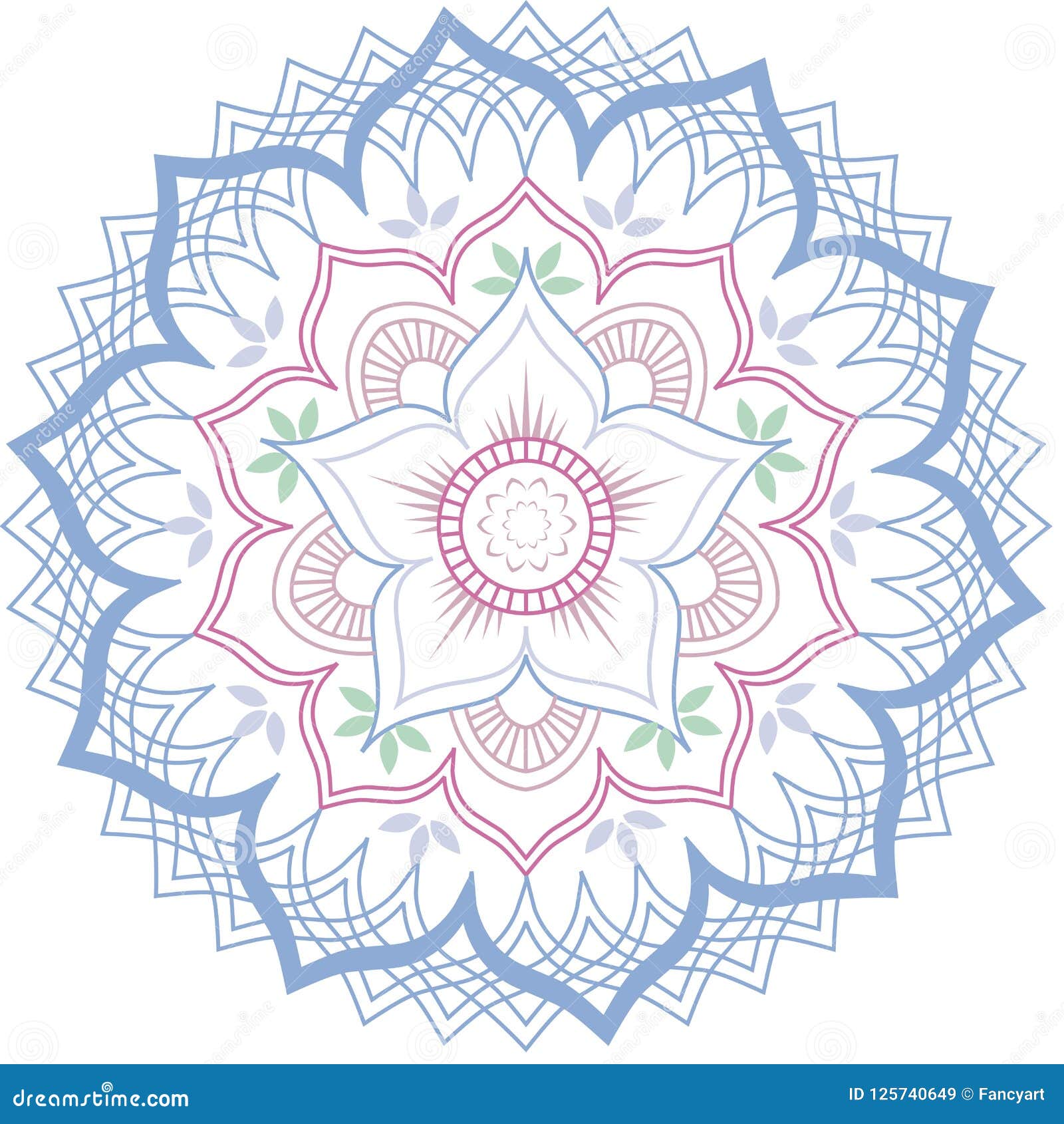 Leaf and petal floral radial mandala stock vector