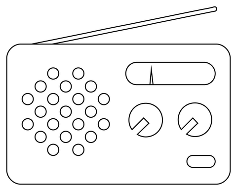 Portable radio receiver coloring page free printable coloring pages