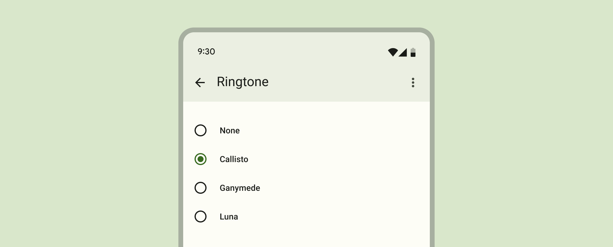 Add radio buttons to your app s