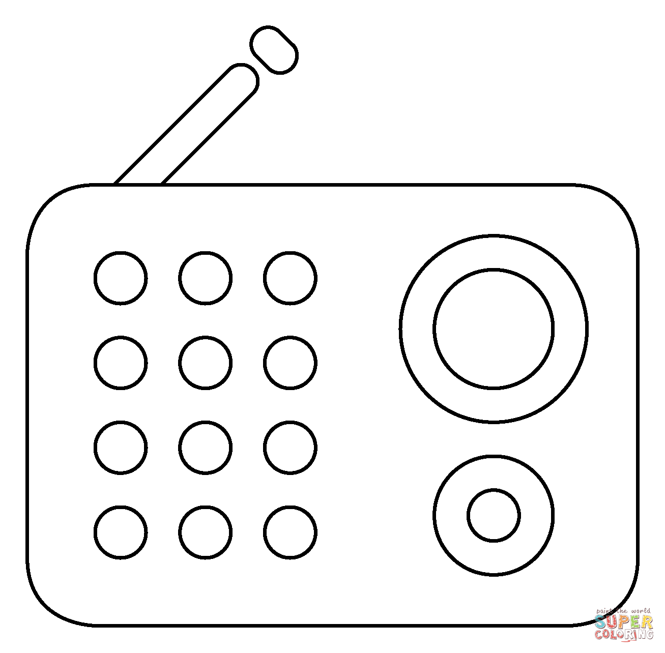 Radio emoji coloring page free printable coloring pages