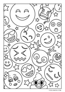 Free printable emoji coloring pages for kids