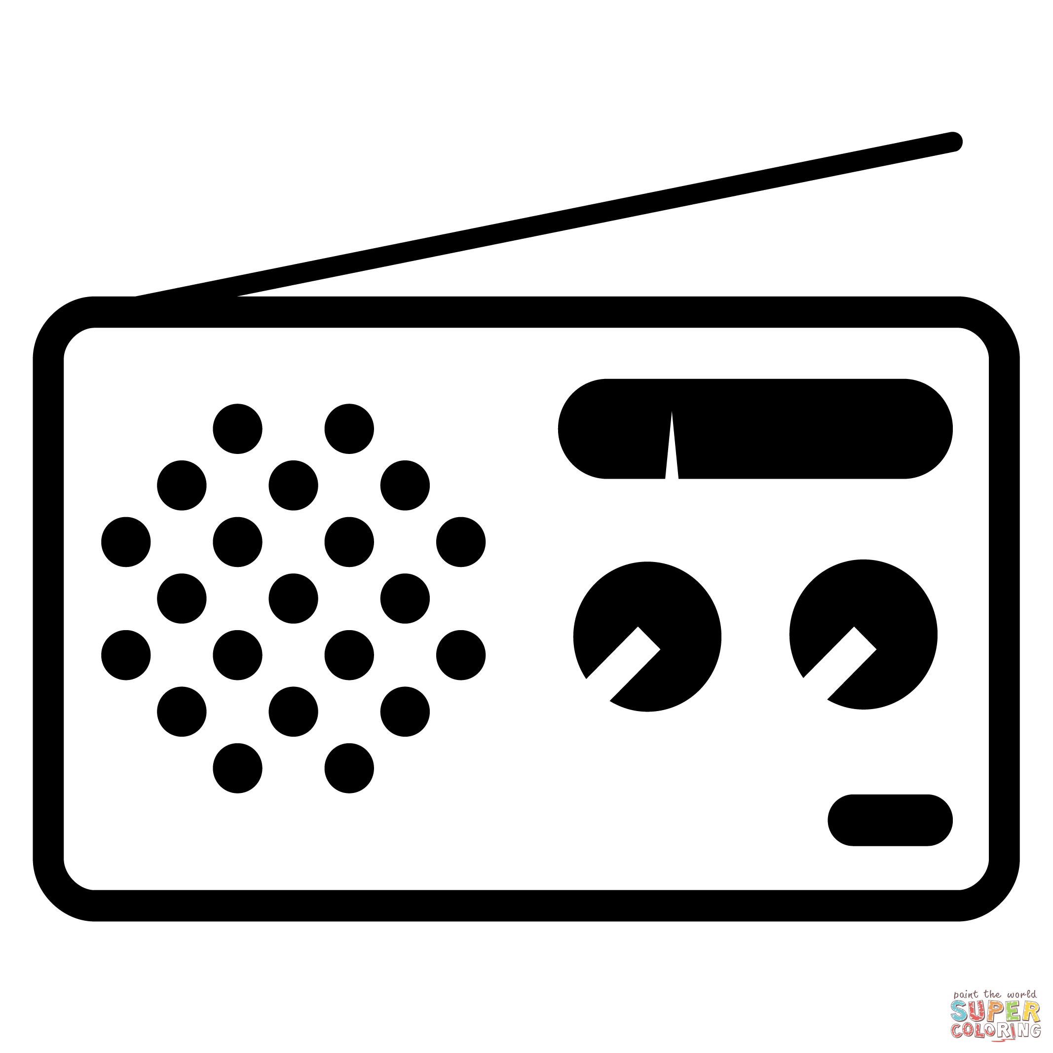 Radio emoji coloring page free printable coloring pages