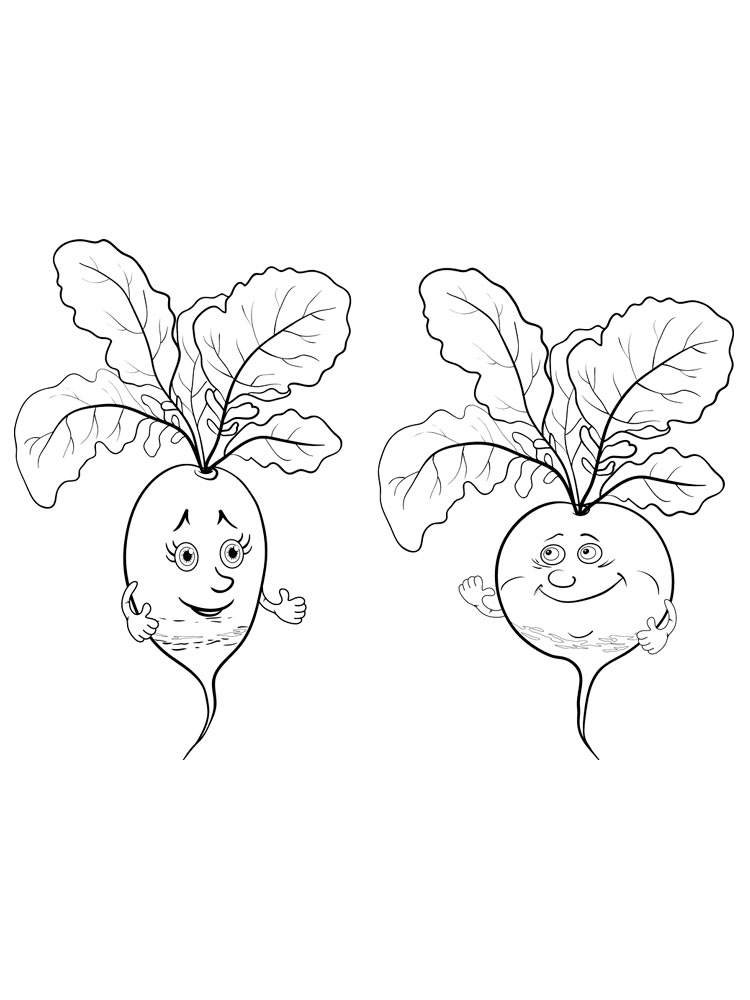 Radish coloring pages