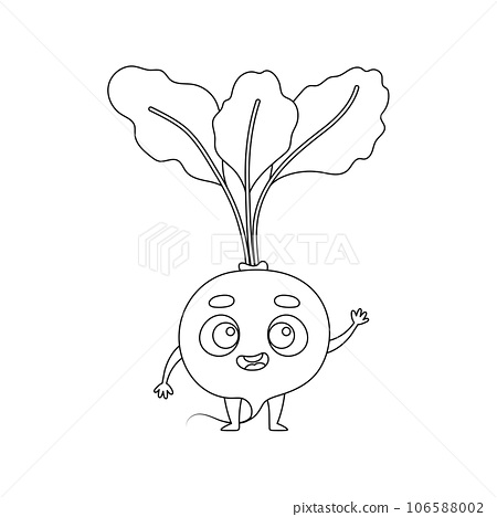 Coloring page funny radish coloring book for