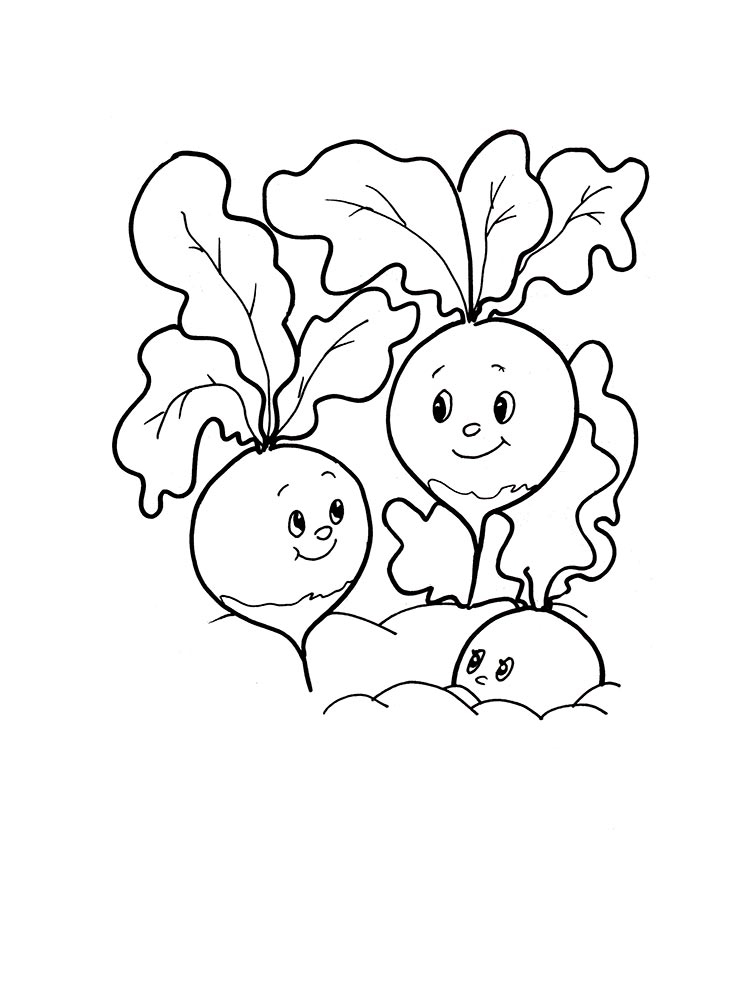 Radish coloring pages