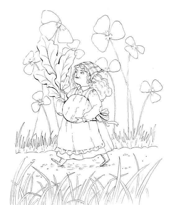 Radish gardener printable coloring page