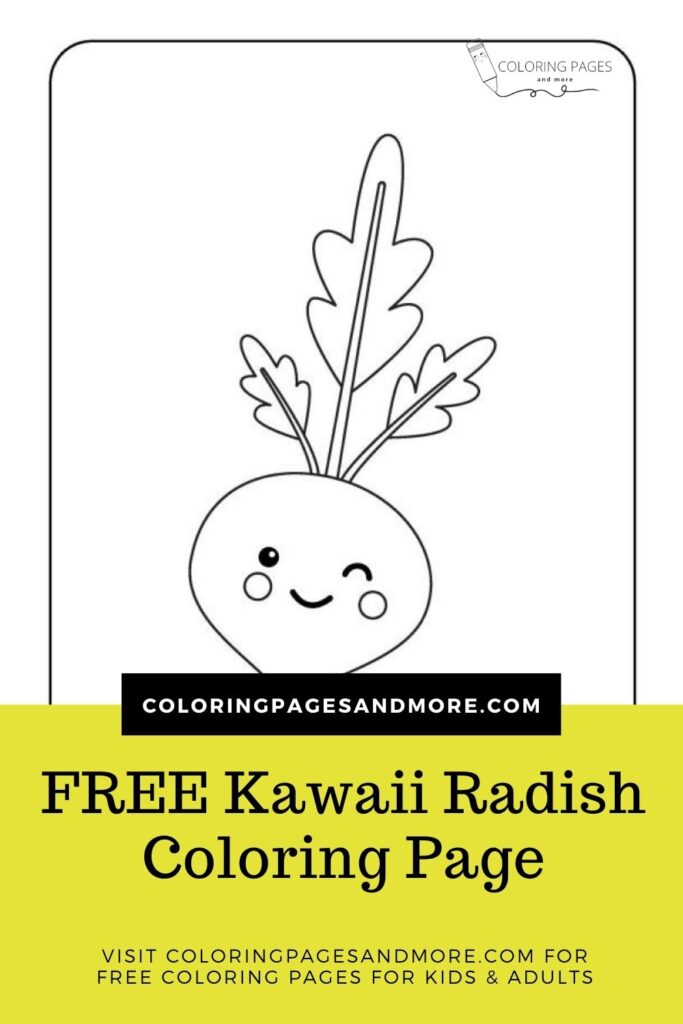 Kawaii radish coloring page