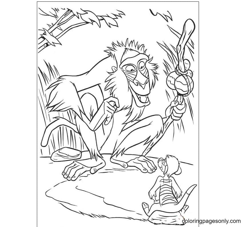 Rafiki mandrill coloring page