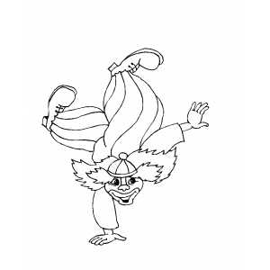 Acrobat clown standing on one hand coloring page