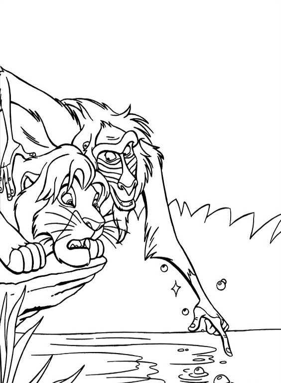 Rafiki the wise old man coloring page lion king